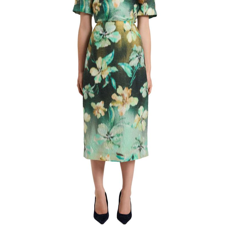 Veronika Maine Opalesque Floral Midi Skirt image number 0